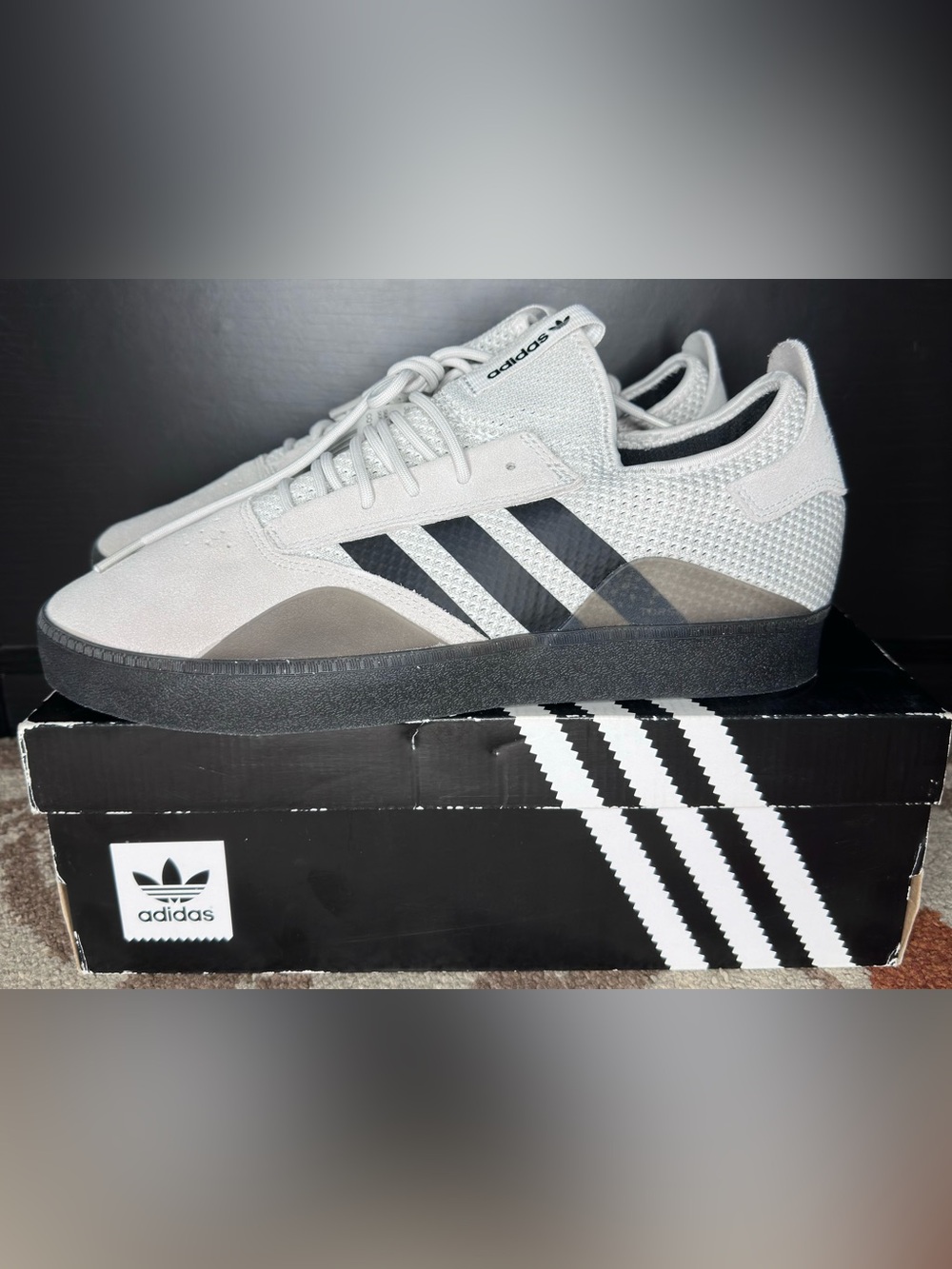 Adidas 3ST.001 Grey Black White CQ1084 Skate Shoes Men's Size 11.0 Brand New!!